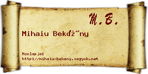 Mihaiu Bekény névjegykártya